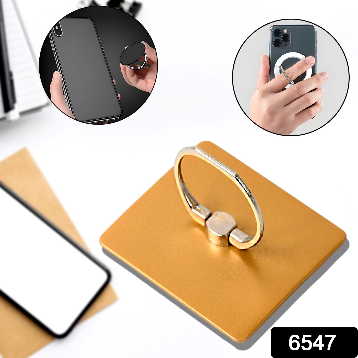 Phone ring holder with 360ยฐ rotation